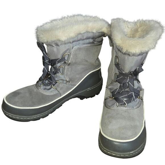 SOREL TIVOLI III lined waterproof winter boots size 8 quarry gray suede - Picture 3 of 6
